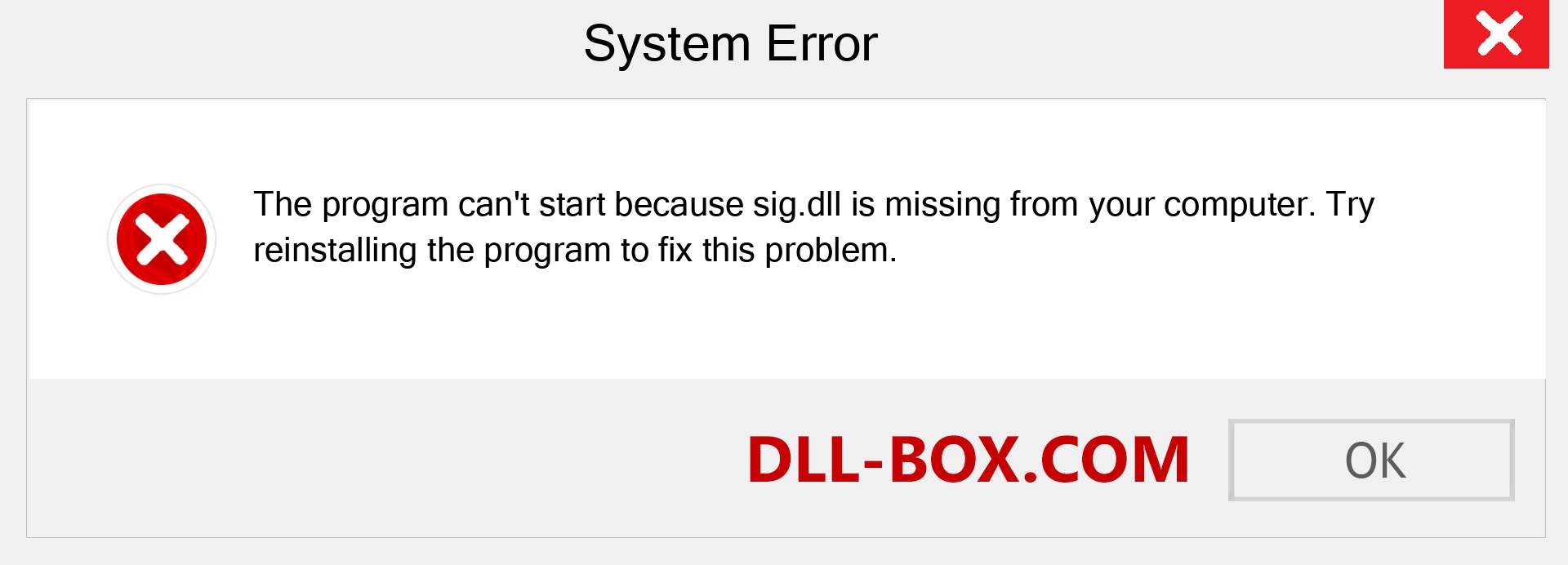  sig.dll file is missing?. Download for Windows 7, 8, 10 - Fix  sig dll Missing Error on Windows, photos, images